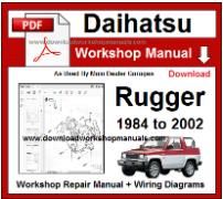 Daihatsu Rugger Service Repair Workshop Manual Download